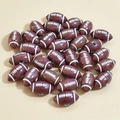 Brown rugby football acrylic beads with white stitch patterns for DIY bracelet jewelry - 17*9mm Coffee White Line Rugby