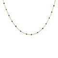 Elegant gold chain necklace with evenly spaced black round beads for a minimalist look - Necklace / Black
