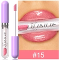 Lucidalabbra idratante professionale DUNUF alta brillantezza rosa glitter #15 - 15 Rosa Scintillante