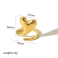 Anello a cuore irregolare in acciaio inossidabile dorato 18K con misure di 12mm larghezza - Stile Cuore Cavo (TR4307) / Oro