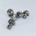 Natural gray spotted stone mushroom figurines set for crystal garden decor - Sesame Jasper