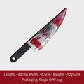Realistic Halloween bloody knife prop made of plastic, measuring 40cm for scary party decor - Bloody Knife