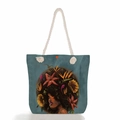 Στυλ Γυναίκας με Μαλλιά από Λουλούδια σε Βαθύ Μπλε-Πράσινο (ms3630)