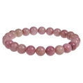 Damenperlenarmband aus 8mm rosa Zebra-Jaspis-Natursteinen mit einzigartiger Maserung - Rotes Holzmaserungsstein-Armband