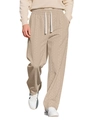 Dettaglio della trama a trecce beige sui pantaloni casual da uomo con coulisse - S / Cachi