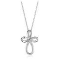 Collana minimalista in argento con ciondolo a croce e simbolo dell'infinito bianca - Argento