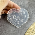Heart-shaped silicone Christmas nail mold featuring gingerbread man and snowman patterns - #012 Gingerbread Man Christmas Heart Mold