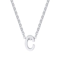 Collana minimalista in acciaio al titanio argento con ciondolo a lettera C lucida - Lettera C / Argento