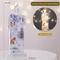 Christmas LED candle 18cm with forest deer scene and festive glowing lights - Snowflake