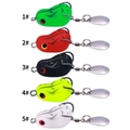 Five assorted colors of soft frog lures with sharp black hooks and silver tail spoons - Full Assortment (2.9g/5 Count)