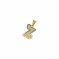 Detail of gold-plated stainless steel letter Z pendant with blue enamel and dots - Letter Z