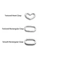 S925 Sterling Silber Federring Herz und Oval Texturierte Schmuckverbinder - Gewinde-Herzverschluss