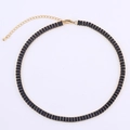 Collana girocollo a catena con zirconi neri rettangolari e finitura dorata - Oro 18K 2,5 * 5 mm Nero Orizzontale