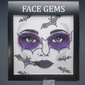 Halloween face gems set with black bat rhinestones and spider web crystal stickers - ws017 Black Bat Spiderweb