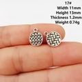 Pendentifs en argent vintage avec texture tissée pour création de bijoux DIY - Style 17 Tissage Rond