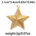 Golden 304 stainless steel star pendant with embossed radial texture and dimensions - Pentagram / Gold