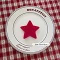 Rose red velvet star pendant for Christmas DIY crafts and tree decor, size 8x8 cm - Star-04 (Rose Red)