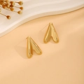 Minimalist gold-plated V-shaped stud earrings with a sleek metallic finish and design - E6204-2-Inverted V-Shape
