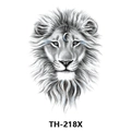 Waterproof temporary tattoo sticker featuring a lion head with blue moon accents TH-218X - Th-218 / 210*148mm