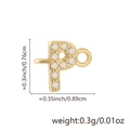 Gold plated letter P pendant charm with white zircon inlay for DIY jewelry crafting - Letter P