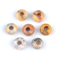 Natural agate stone donut beads in mixed yellow and orange tones for DIY jewelry - Crazy Agate / 5x10mm