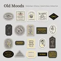 Retro style writable paper stickers set featuring 20 botanical and travel designs - Old Mood