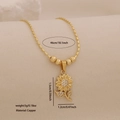 Elegant gold plated sunflower pendant necklace with zircon and beaded chain for women - Sparkling Sunflower Style (2#)
