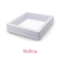 Scatola per gioielli 9x9cm in pellicola PE bianca con struttura espositiva a sospensione - Scatola Sospesa Bianca
