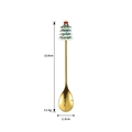 Cucchiaio da dessert natalizio in acciaio dorato lungo 13,9 cm e pesante 12,6 g per caffè - Cucchiaio d'oro 410 - Albero di Natale
