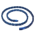 Collar bizantino de acero inoxidable azul de 6mm con cierre plano para hombre - 65cm / Azul