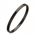 Polished black stainless steel bangle with a glossy finish and secure clasp - 4MM Black