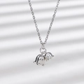 Elegant lily of the valley bell flower pendant necklace in polished silver finish - Lily of the Valley Necklace (White Gold Color)