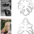 Adesivi murali foglia di Monstera in acrilico specchiato per supporto steli di piante - Set Combinazione A+B