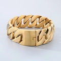 Collana a catena cubana da 43mm da uomo in oro opaco di alta qualità stile bold - 41cm / Oro Spazzolato