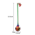 Cucchiaino da caffè in acciaio inox arcobaleno con pendente calza di Natale, 13,5 cm - Cucchiaio Calza Natalizia in Acciaio Inossidabile Arcobaleno 410