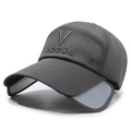 Dark grey mesh baseball cap with VOGUE embroidery and retractable side sun visors - Dark Gray