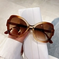 Eleganti occhiali da sole cat-eye con lenti marroni sfumate e montatura tartaruga - Stile Classico Color Tè / Montatura Tè Lenti Tè Sfumato