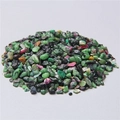 Mix of polished natural green and pink crystal stones for aromatherapy and healing - Ruby Zoisite / 5-7mm 100g