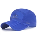 Blue quick-dry outdoor cap with UPF 50+ protection and adjustable folding brim - Adjustable / Sapphire Blue