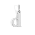 Minimalist silver lowercase d letter pendant with polished finish and jump ring - Lowercase d - Steel Color