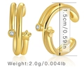 Detail view of double-layer ear cuff showing 1.5cm height and star with zircon - Star Zirconia Double Layer Ear Cuff (KE0043)