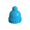 Blue knit hat shaped silicone wine bottle stopper for champagne and wine bottles - Blue Gold