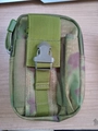 Tactical nylon waist pouch in green camo pattern with secure buckle for outdoor sports - A-TACS FG