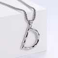 Collana con ciondolo lettera D in acciaio lucido su cubo bianco per moda hip hop - Lettera D (Solo ciondolo)