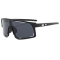 Lunettes de soleil de sport noires avec monture enveloppante et branches aérées - Monture Noire Verres Gris