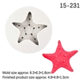 White silicone starfish mold with red knitted texture starfish for ocean cake decorating - Style 3 (Large Starfish) / Gray