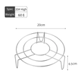 Support de cuisson vapeur en inox 20cm à trois pieds, variante hauteur 6,5cm - Fil 2,3mm 20# Haut (Diam 20cm/Haut 6,5cm)