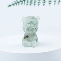 Miniature green jade Schnauzer puppy figurine made of natural crystal resin stone - 07 Aventurine