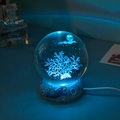 3D-kristallen bol nachtlampje met astronaut maanbasis en gloeiende boom decor - Koraal-6cm Bal