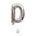 Silver letter D foil balloon in 16 inch size for birthday party decoration - 16" / Silver Letter D (With Backing Card)